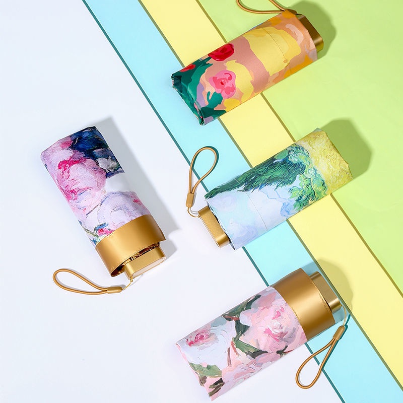 Dù 50% Thiết Kế Nhỏ Gọn Siêu Nhẹ 40% Họa Tiết Tranh Sơn Dầu Có Túi Đựng Tiện Dụng