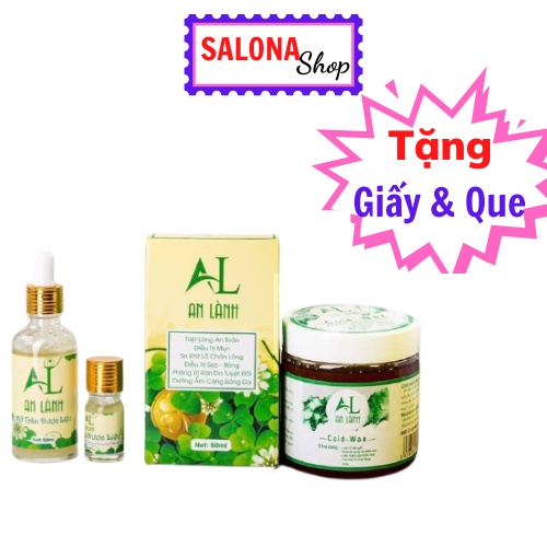 [ Tặng 50 giấy + que] Combo Triệt Lông , Wax Lông An Lành ( wax 350gr + mỡ trăn 50ml)