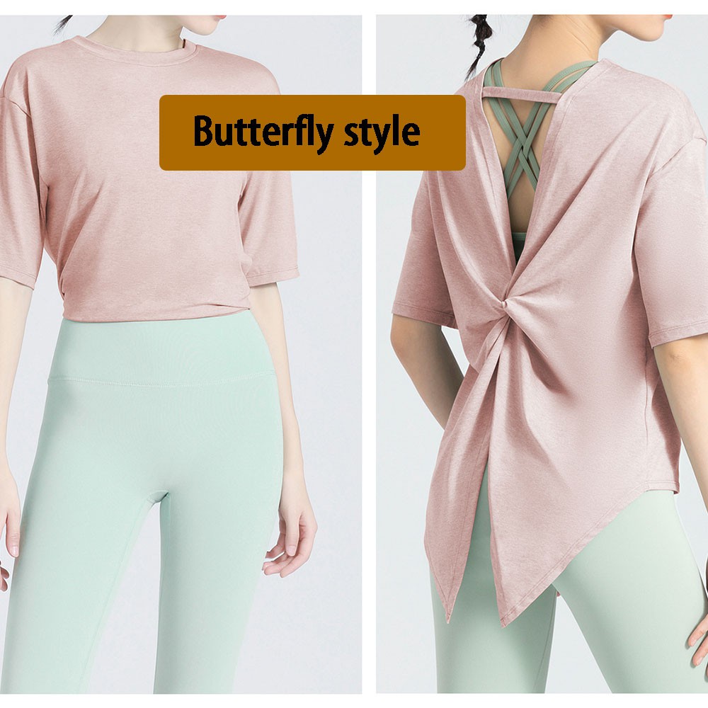 Áo Thun Tay Ngắn Dáng Rộng Thoáng Khí Nhanh Khô Thích Hợp Chạy Bộ/Tập Yoga Cho Nữ