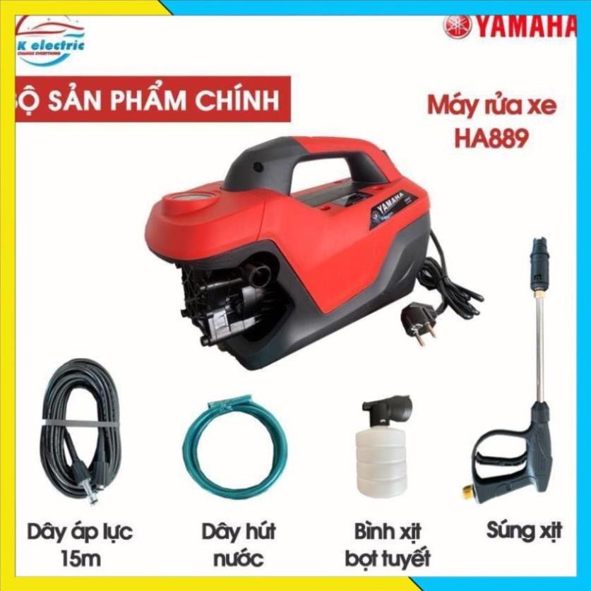 Máy rửa xe mini, Máy xịt rửa cao áp YAMAHA 2800W HA889 - Có áp chống giật - Chống cháy [BH 24 Tháng]