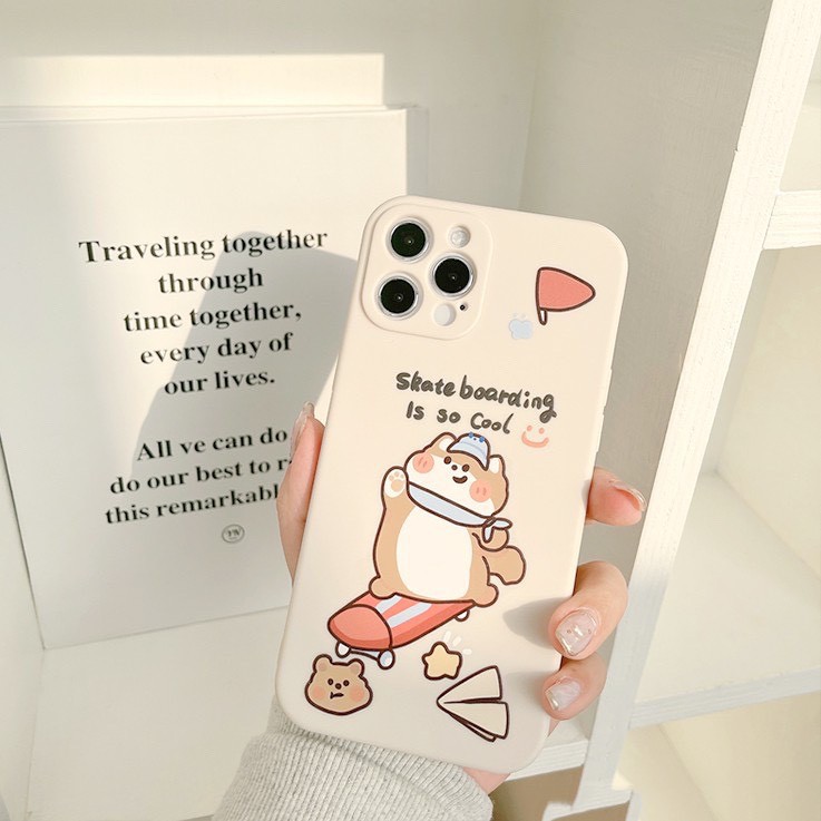 Ốp Lưng Iphne Cạnh Vuông Shiba Bé Dễ Thương 7plus/8/8plus/x/xs/xs max/11/11pro/11 promax/12 /12pro/12 pro max