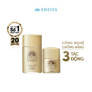 Bộ đôi kem chống nắng dưỡng da bảo vệ hoàn hảo Anessa Perfect UV Sunscreen Skincare Milk (20ml+12ml)