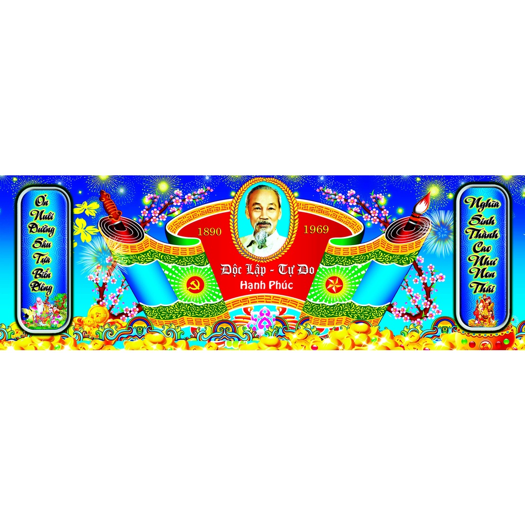 Tranh 3d dán tường bằng vải lụa cao cấp vị trí ban thờ, bàn thờ gia tiên