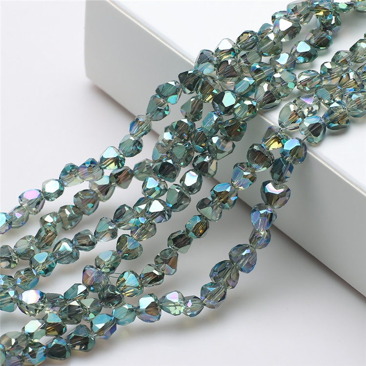 Set 80 Hạt Thủy Tinh Hình Trái Tim 8mm Nhiều Màu Dùng Làm Trang Sức Thủ Công