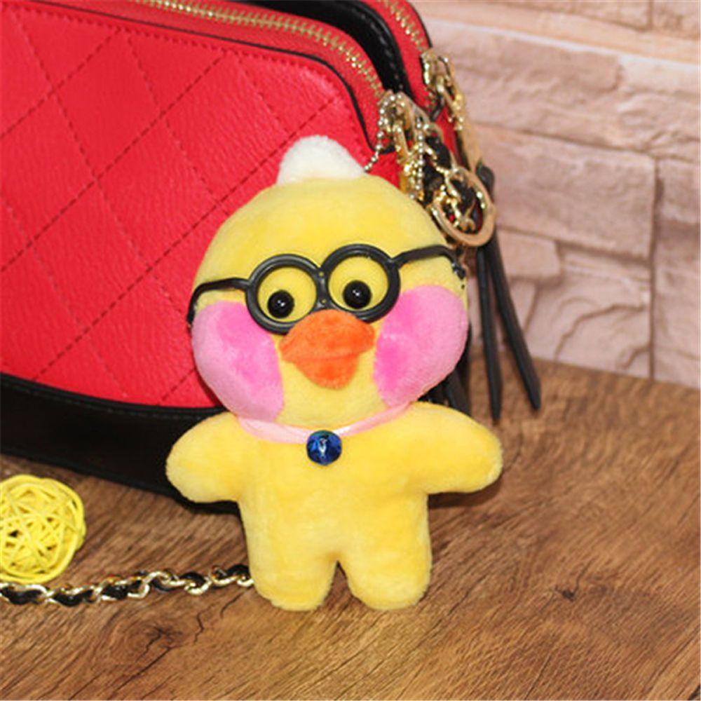 LANFY Kawaii Lalafanfan Key Rings Birthday Gifts Plush Duck Pendant Duck Keychain Soft Toys Stuffed Animals Korean Netred Yellow Duck Stuffed Toys Cafe Duck Hyaluronic Ducks Acid Doll