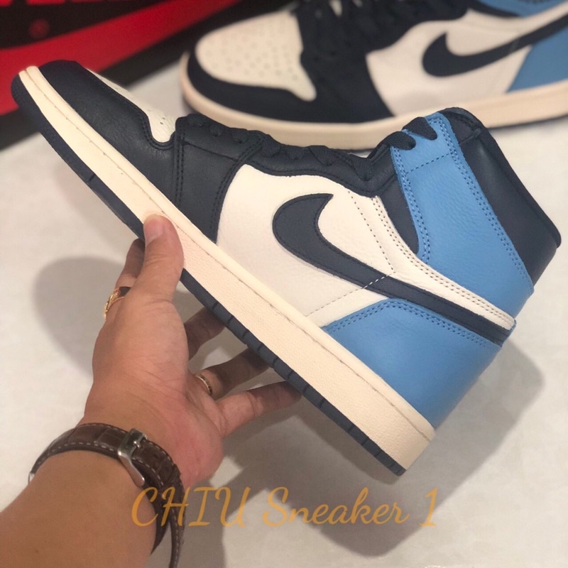 Giày thể thao Jordan 1 Retro High Obsidian UNC Phiên bản Siêu cấp Jordan cổ cao xanh
