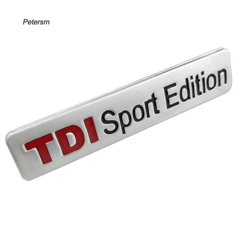 Miếng dán trang trí xe hơi 3D họa tiết chữ TDI Sport Edition bằng hợp kim kẽm kích thước 8.3cm x 1.7cm