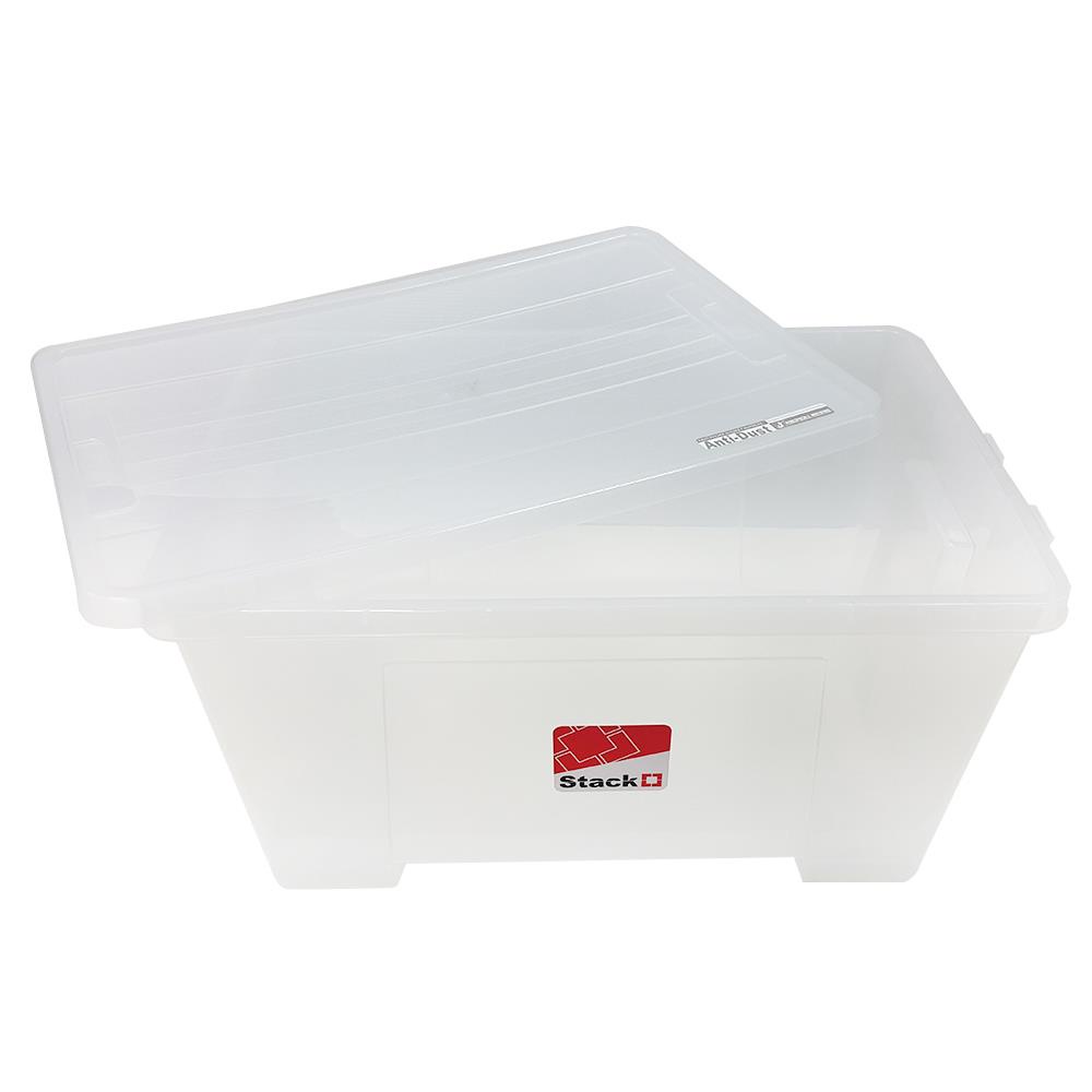 HomeBase STACKO Hộp đựng đồ có bánh xe bằng nhựa Thái Lan 6654 62L W63.5 x D42.5 x H33.5cm trong suốt