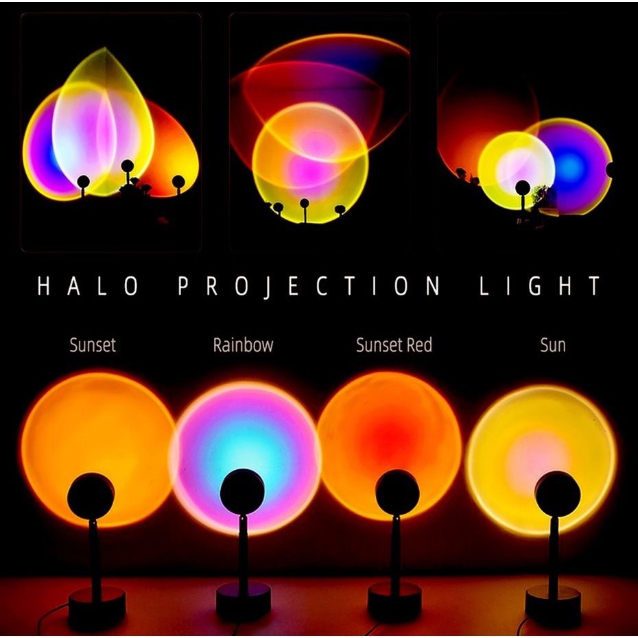 Đèn Led Sunset Quay Tiktok Siêu Hot: dùng Chụp Ảnh, Quay Video Decor Ảo Diệu - Đèn Chiếu Màu Hoàng Hôn
