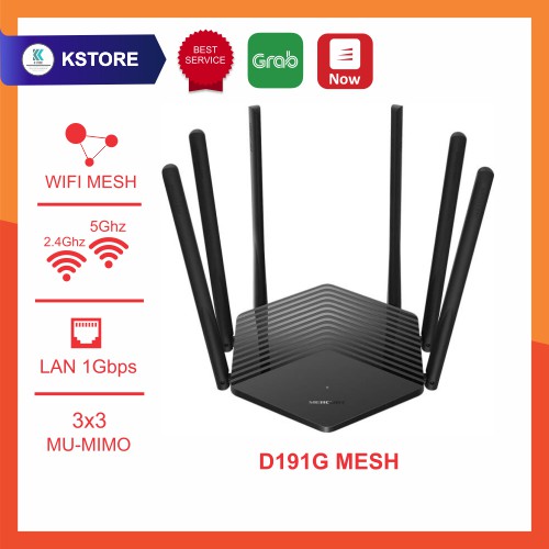 Bộ Phát wifi Router wifi Mercury MESH - 2 Băng tần 2.4Ghz & 5Ghz hỗ trợ MESH WIFI