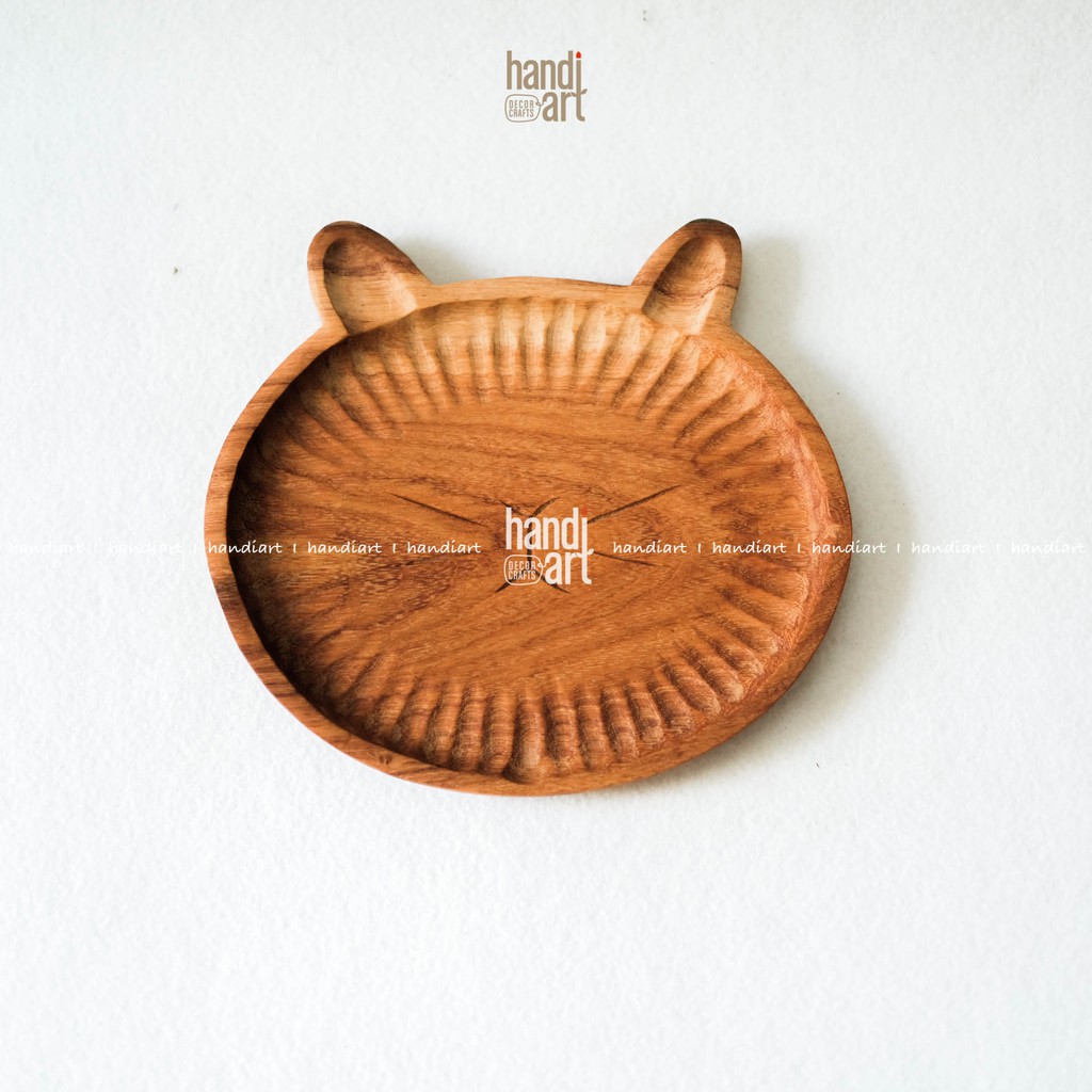 Khay gỗ hình mặt con mèo