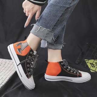 Giầy nữ cao cổ hoạ tiết giày sneaker