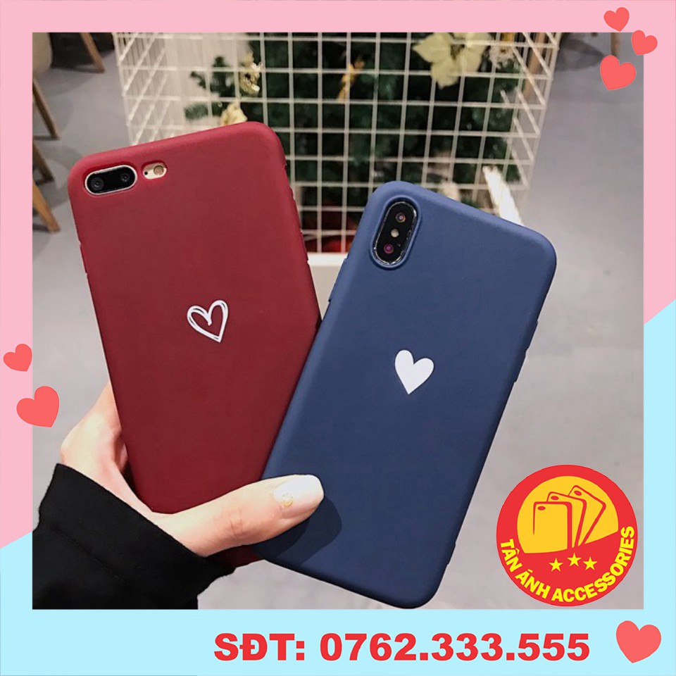 Ốp điện thoại - Ốp lưng iphone Tim trắng trơn 5/5s/6/6s/6plus/6s plus/7/8/7plus/8plus/x/xs/xs max/11/11promax