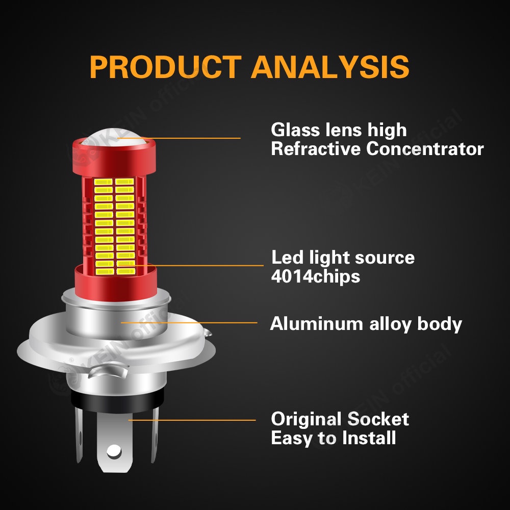 Đèn Pha Led H4 T19 Led H6 BA20D P15D 106SMD 4014 Ánh Sáng Trắng Siêu Sáng Cho Xe Mô Tô DC12V
