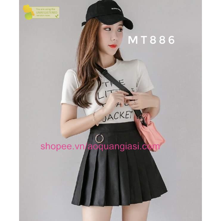 Chân váy xếp li tennis AQGS khoen chân 2 màu đen, trắng size S,M,L MT953, mt952, mt886, mt772, mt773, mt597, mt798