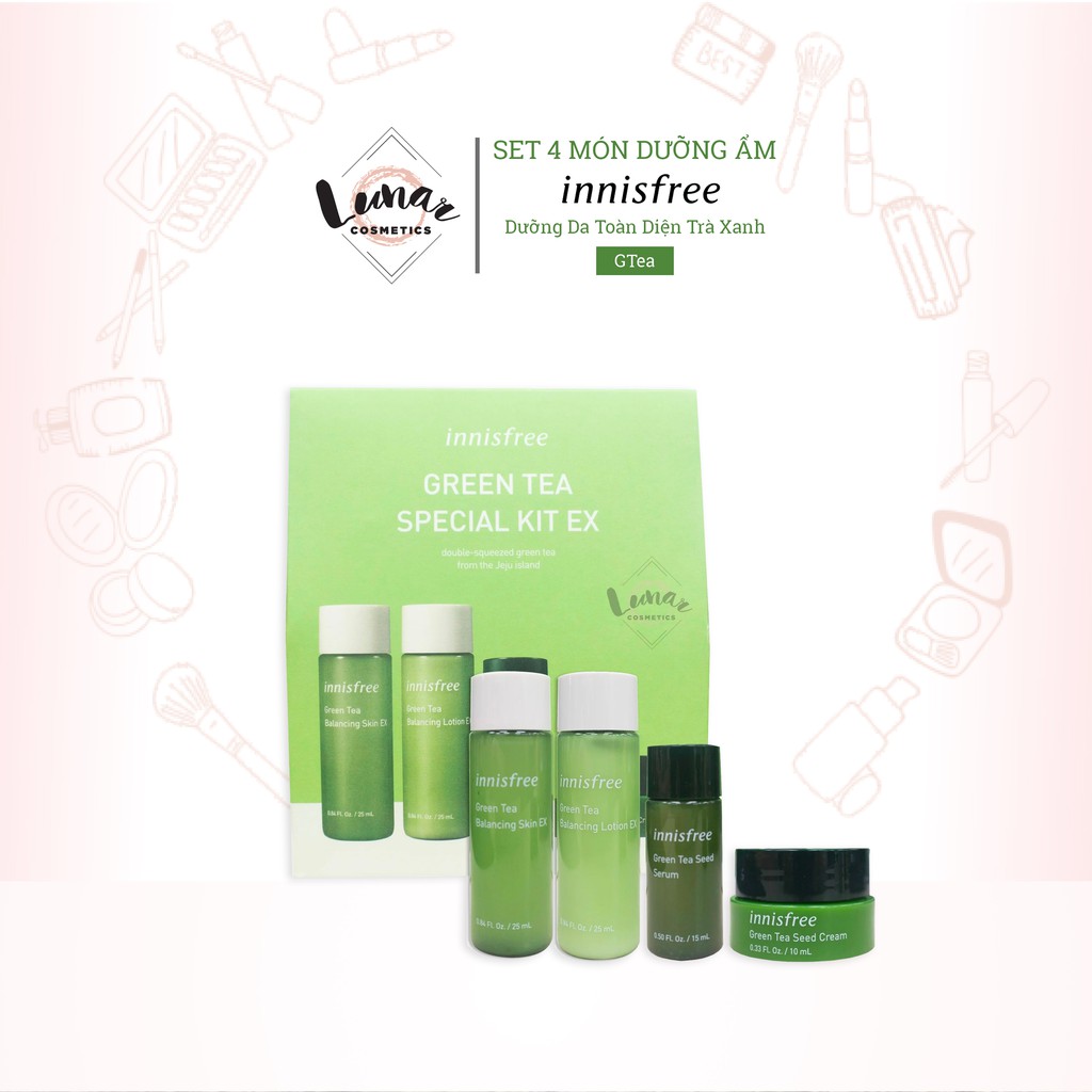 [Mẫu Mới] Bộ Dưỡng Da Ngăn Ngừa Mụn Innisfree Green Tea Special Kit EX - Bộ Kit Dưỡng Da Trà Xanh Innisfree