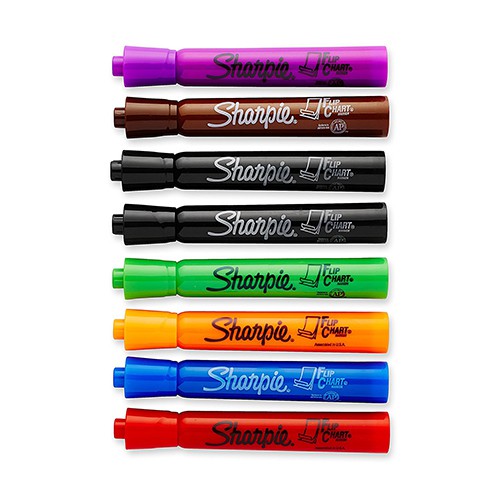 Vỉ 8 màu bút lông dầu viết bảng giấy chuyên dụng Sharpie Flip Chart