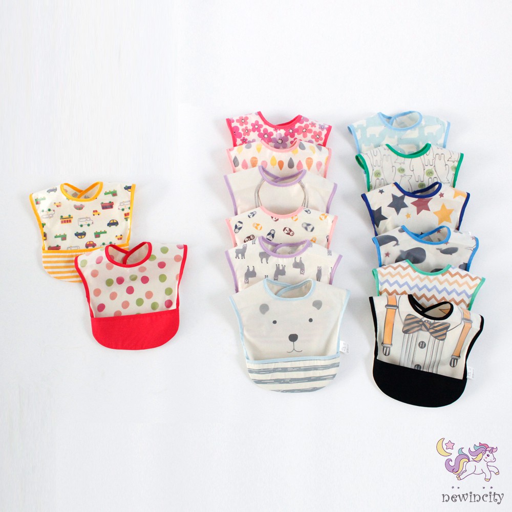 Yếm Ăn Chống Thấm Nước Họa Tiết Hoạt Hình Đáng Yêu Xinh Xắn Cho Các Bé