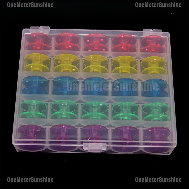 Set 25 Ống Chỉ Bằng Nhựa Nhiều Màu Sắc