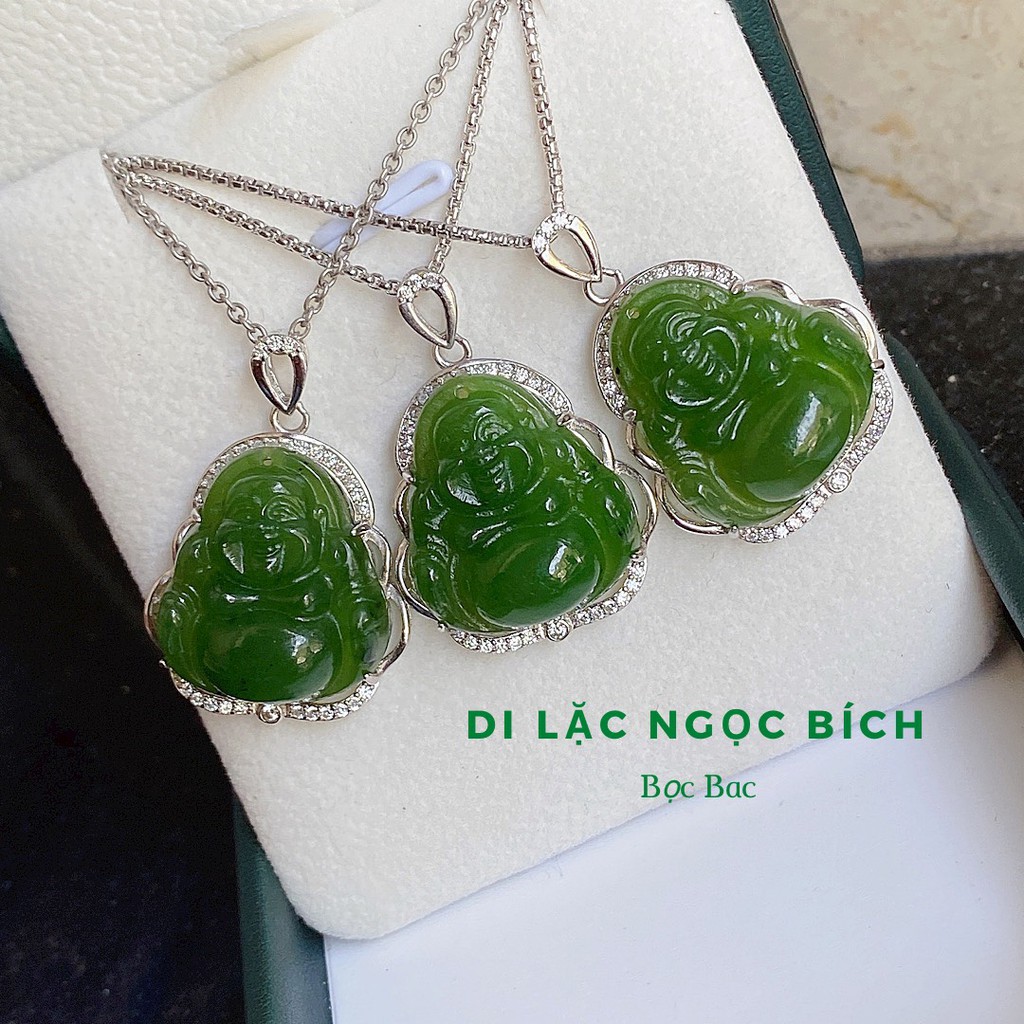 Di lặc ngọc xanh bọc bạc 925  mang ý nghĩa phong thủy, bình an , may mắn , tài lộc