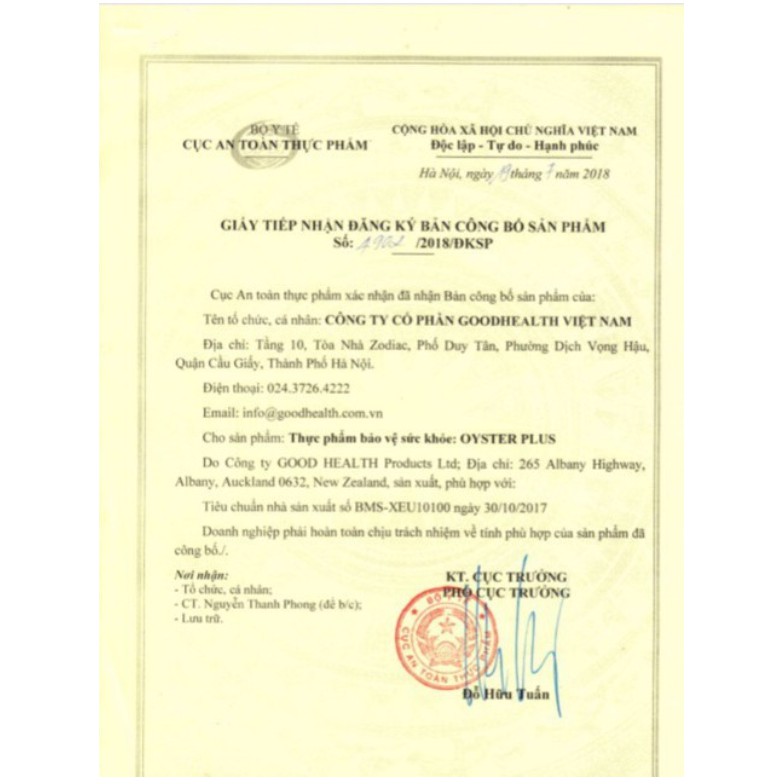 Tinh chất hàu Oyster Plus Goodheath 30v | Thế Giới Skin Care