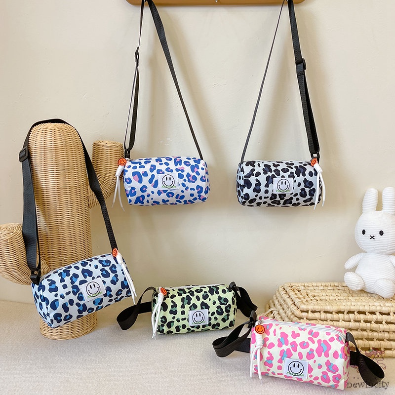 Túi Đeo Chéo Vai Họa Tiết Da Báo Thời Trang Hàn Quốc Cho Trẻ Em