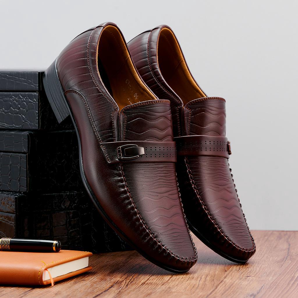 Giày da nam LEXSHOES giày da bò LS04 cao cấp bảo hành 2 năm