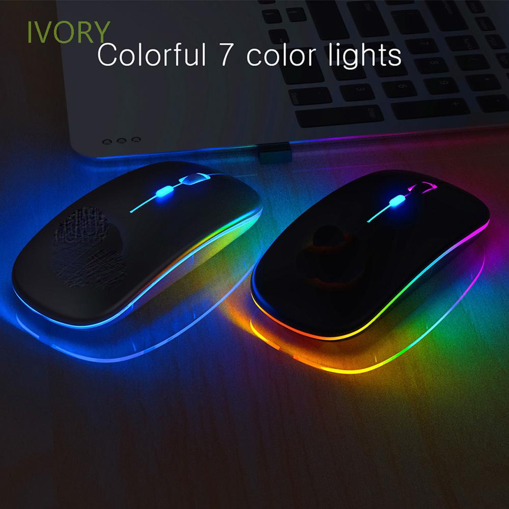 Chuột không dây IVORY 2.4G có đèn LED nền chuyên dụng cho chơi game