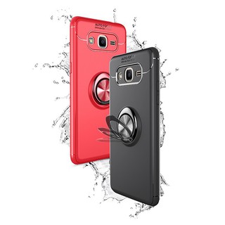 Ốp lưng chống sốc màu trơn có nhẫn đỡ thời trang cho Samsung Galaxy J5 / J7 2016