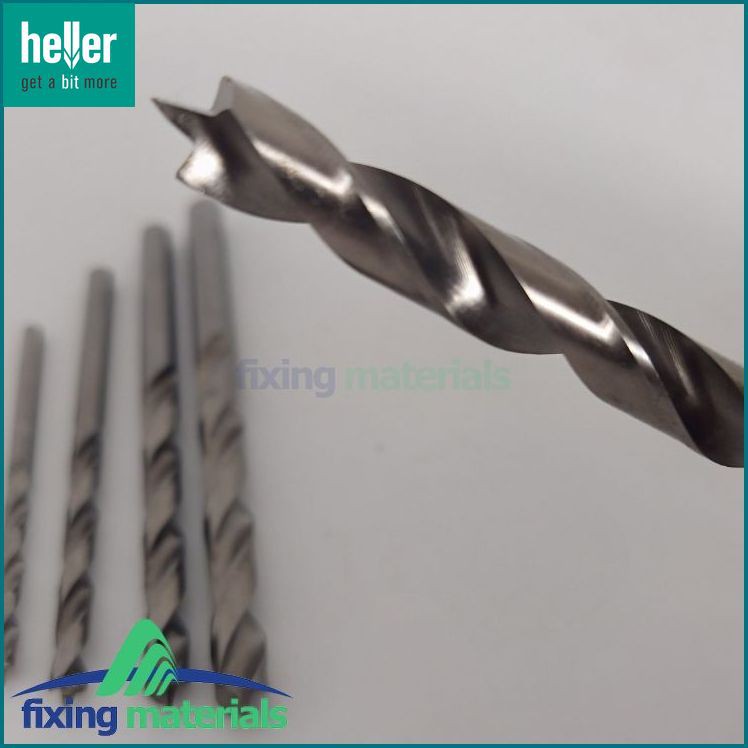 Hộp 5 mũi khoan gỗ HELLER HSS Turbo (kiểu định tâm, dòng HSS)
