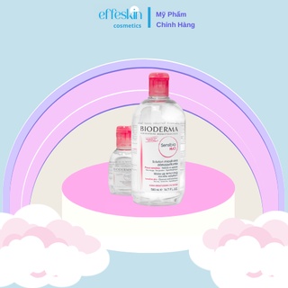 Nước làm sạch tẩy trang MÀU HỒNG cho da nhạy cảm Micellar Bioderma Sensibio H2O 500ml EffeSkin