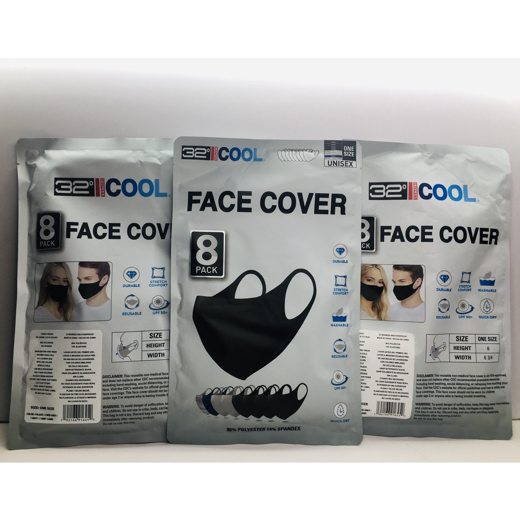 Khẩu trang 32 độ Cool face cover 8 cái-Hàng Mỹ