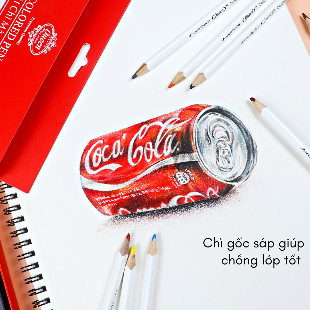 Bút chì màu Queen  12/24 Màu - Chính Hãng - CPT12/24