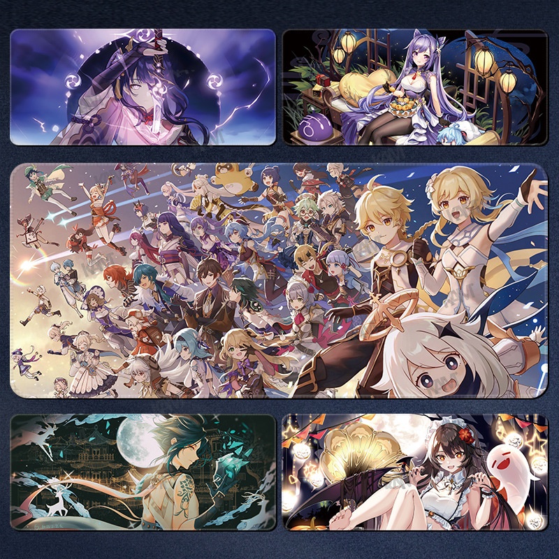 Bàn di chuột Kam Genshin Tác động lớn Tấm lót chuột chơi game lớn 800mmx300mm Tấm lót chuột máy tính chống thấm nước Tấm in HD cho máy tính xách tay PC