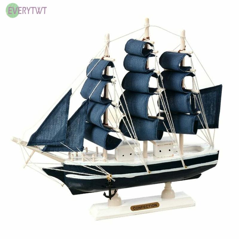 Đồ trang trí thuyền buồm trang trí bằng gỗ 100%