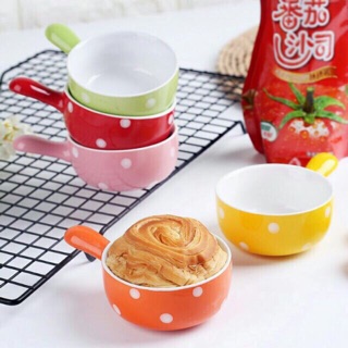 Bát gáo sứ ăn dặm chấm bi