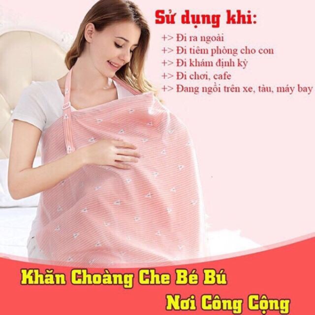 Khăn choàng Cotton cho bé bú khi ra ngoài tiện ích (Việt Nam)