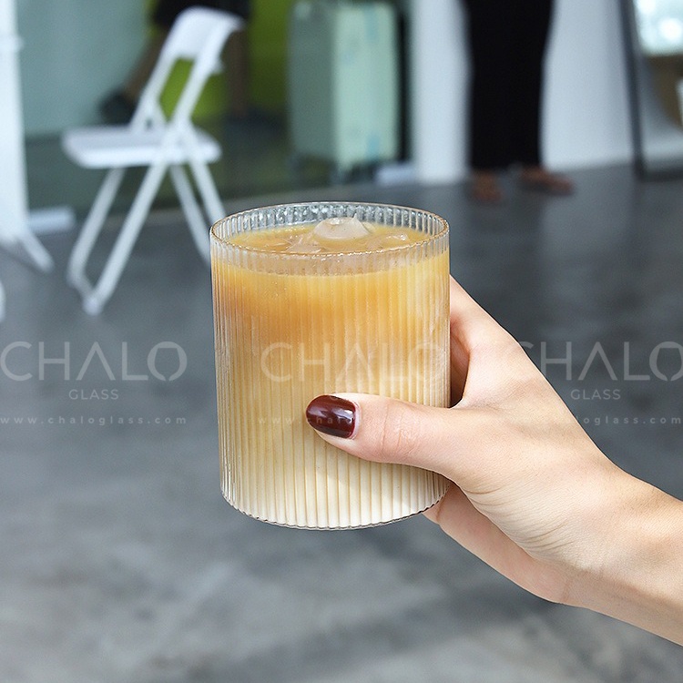 Ly thủy tinh sọc dáng trụ thẳng 330ml - 460ml (Thủy tinh chịu nhiệt Borosilicat) - CS07