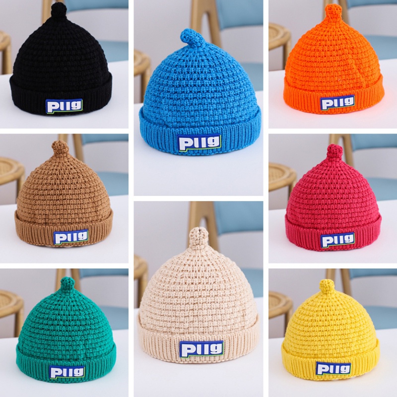 Mũ Beanie Hình Núm Vú Pug - Mũ Len cho bé 2tháng-6 tuổi - Nón Len Màu Sắc Hàng QCCC