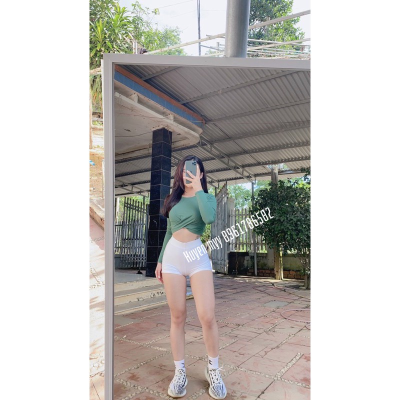 ÁO CROPTOP TAY DÀI ĐẮP EO CỰC XINH