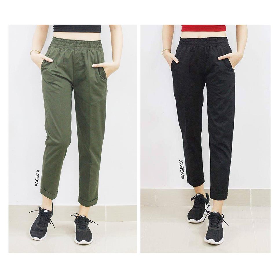 [cam kết hàng đẹp] Quần baggy kaki lưng thun lên phom siêu đẹp | BigBuy360 - bigbuy360.vn