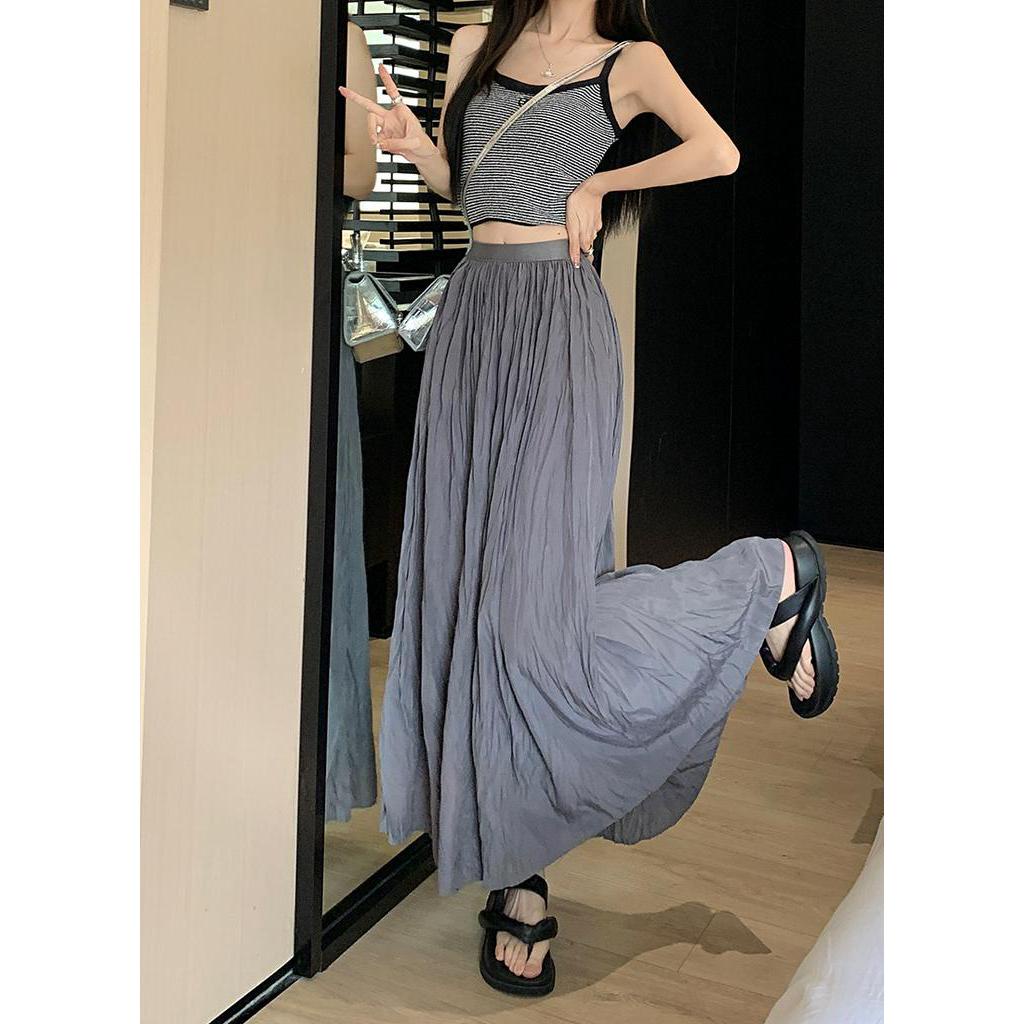 Chân Váy Chữ a Lưng Cao Xếp Ly Dáng Rộng Phong Cách Thời Trang Mùa Hè Hàng Mới 62635