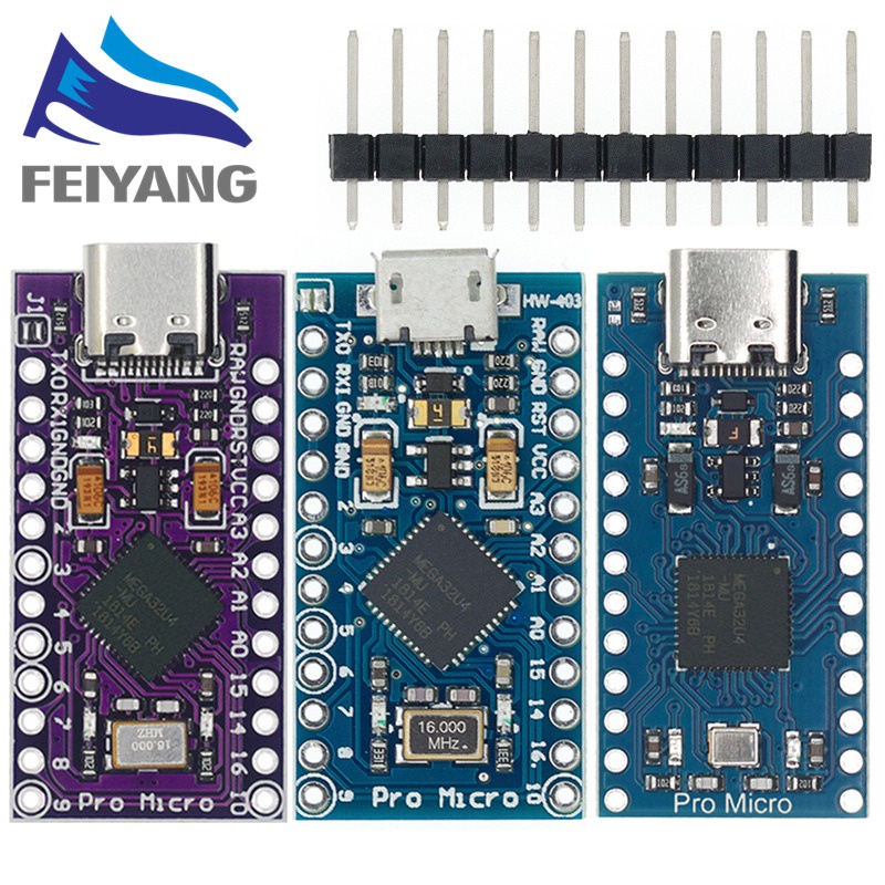 Mô Đun Mini/Type-C/Micro USB Pro ATMEGA32U4 5V/16MHZ Kèm Đầu Nối 2 Hàng Cho arduino