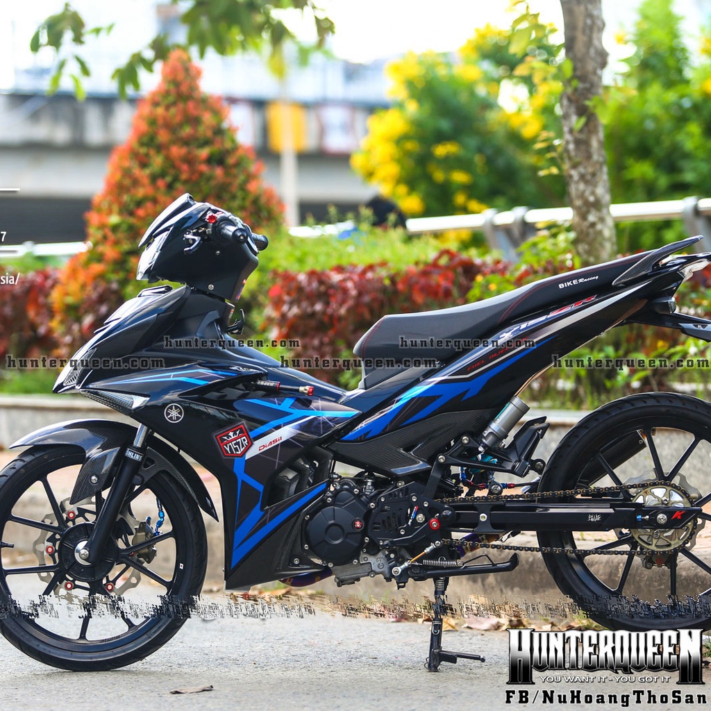 Tem rời in UV trên nền chất liệu Candy cao cấp. Mẫu Y15ZR Exciter 150 mới nhất hot nhất 2022 dán xe đen