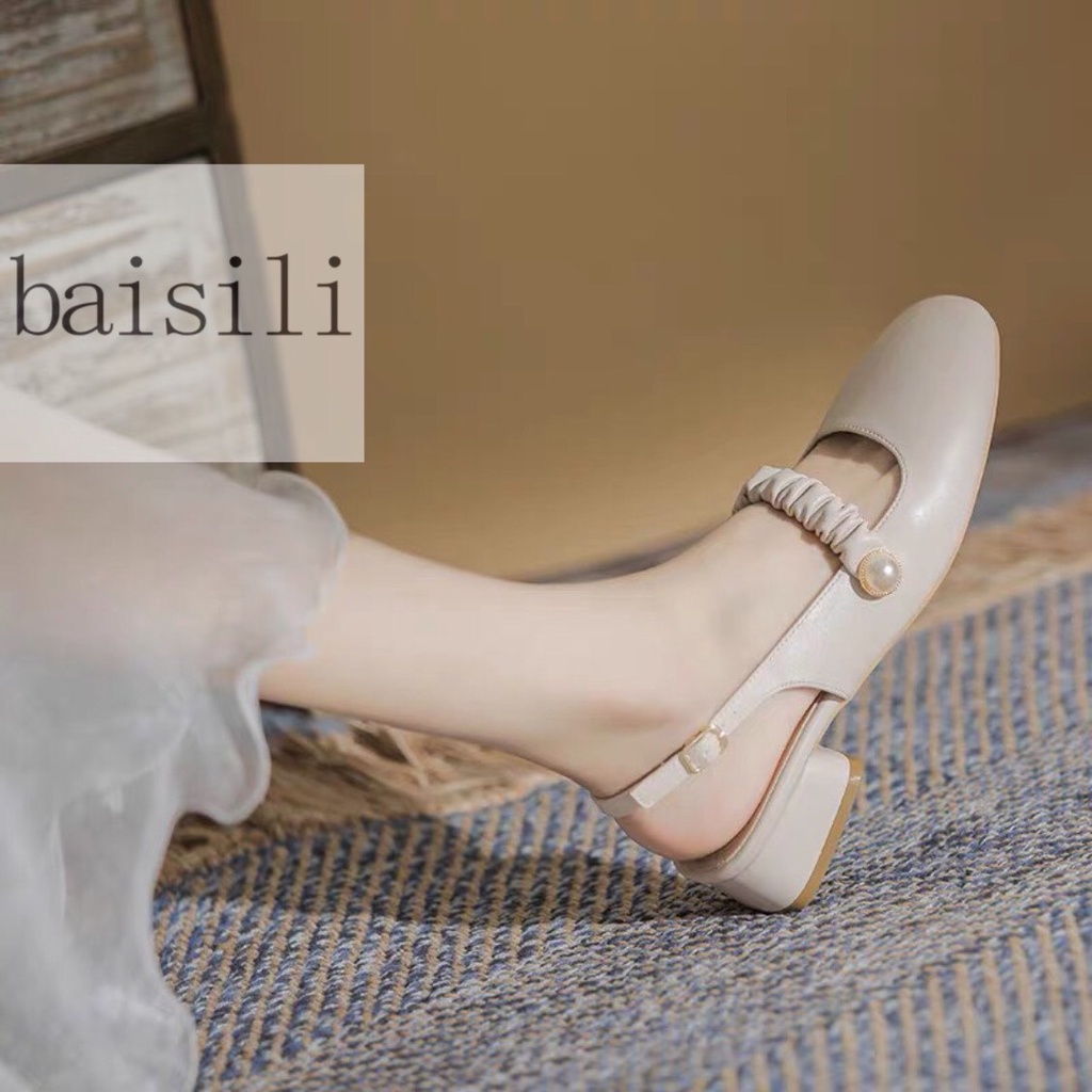 SỤC NỮ BAISILI - GIÀY THỜI TRANG BÍT MŨI HỞ HẬU - SANDAL NỮ MŨI TRÒN 3 PHÂN BG211125