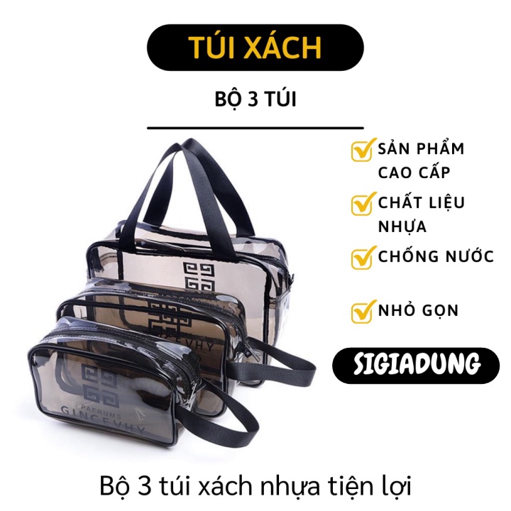 [SGD] Túi Đựng Mỹ Phẩm - Bộ 3 Túi Đồ Vệ Sinh Cá Nhân, Đồ Trang Điểm Du Lịch Chống Nước 7657