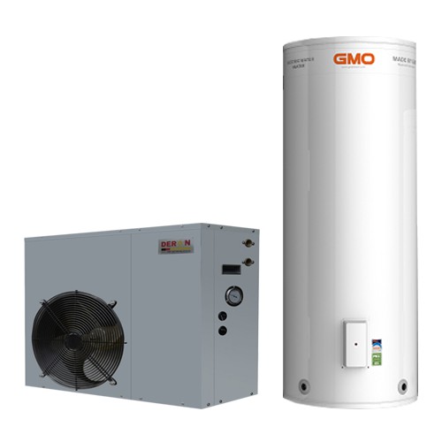 Bộ sản phẩm máy bơm nhiệt heatpump Deron DE-09WD và bình chứa bảo ôn GMO 200L