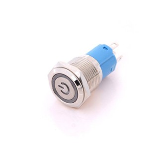 Nút nhấn kim loại 16mm ,có đèn nguồn POWER , 12V