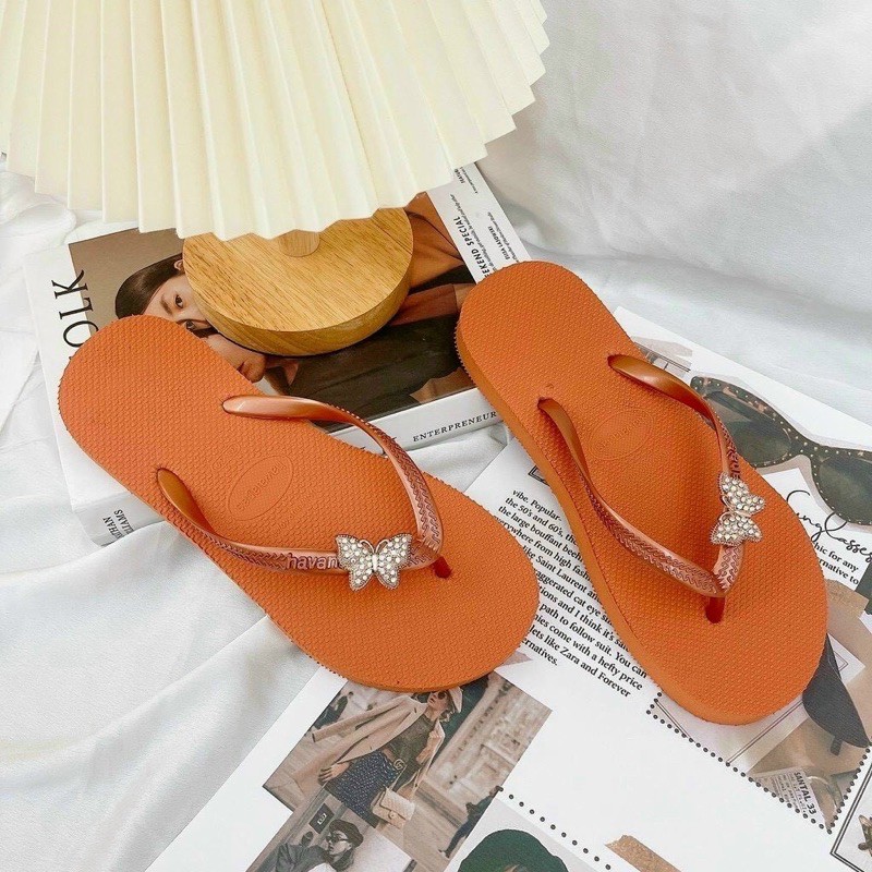 Dép lào kẹp ngón gắn bướm xinh havaianas BN