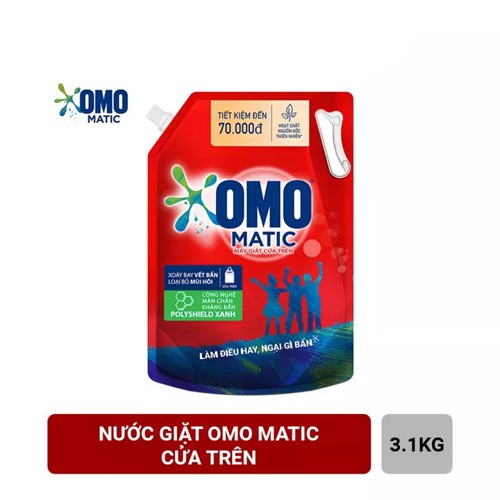 Túi nước giặt Omo Matic 2.9kg/ 3.1kg 💥FREESHIP💥 Cửa trên - Cửa trước - Tinh dầu thơm